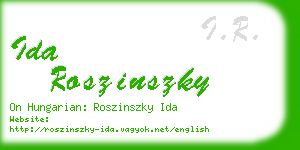 ida roszinszky business card